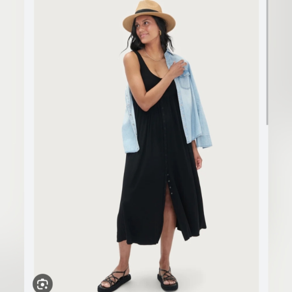 Hatch button front nursing dress